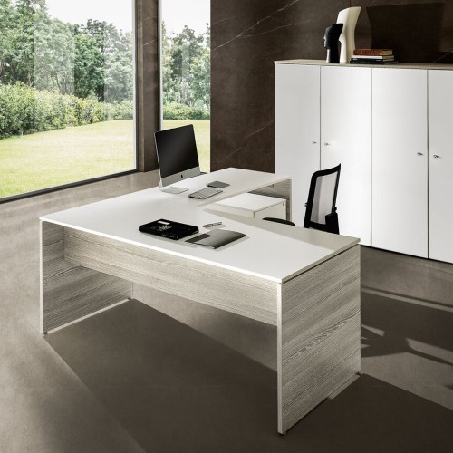 Birou executiv Ideal Form Team, Pratiko Wood Grigio